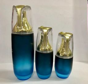 Rétro bouteille cosmétique ronde de pompe de bouteille de lotion bonne scellant la couleur et l'impression adaptées aux besoins du client par représentation