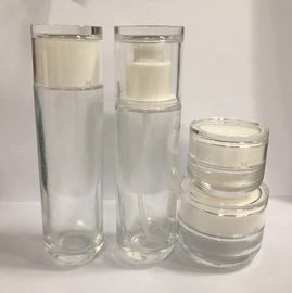 Soins de la peau cosmétiques en verre de bouteilles de pot réutilisés par rond et de lotion empaquetant la peinture et le Silkscreen d'OEM pour le maquillage