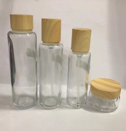 Conteneurs cosmétiques écologiques sûrs de empaquetage cosmétiques de pot de crème de bouteille de lotion en verre de soins de la peau