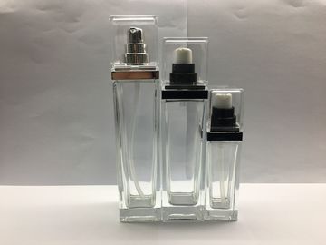 la lotion en verre transparente d'emballage cosmétique de place de 30ml 100ml 120ml met les bouteilles en bouteille crèmes