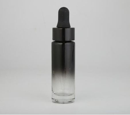 bouteilles de compte-gouttes de verre à bouteilles de l'huile 20ml essentielle avec la peinture principale en caoutchouc noire de gradient