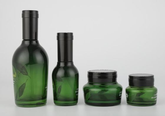 La pompe crème en verre cosmétique de pot de l'emballage ISO9001 120ml met l'OEM en bouteille