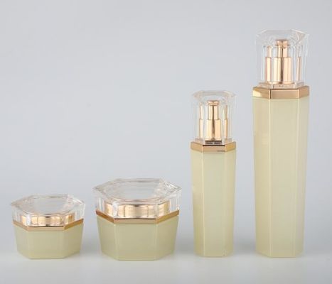 le cosmétique 100G en verre polygonal met l'OEM en bouteille d'emballage de soins de la peau de bouteilles de crème