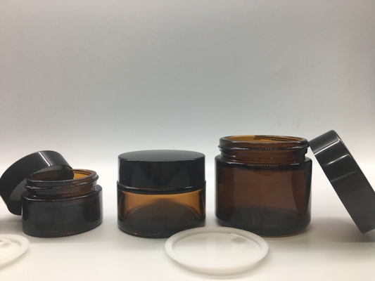couleur 120ml Amber Glass Jar de 5g Mini Glass Cosmetic Jar Brown