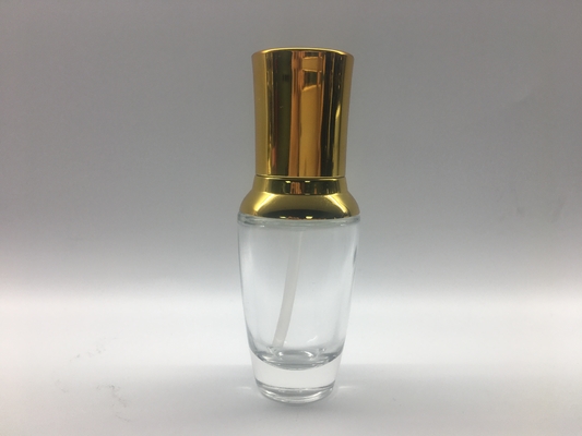 Le cosmétique en verre d'ODM d'OEM met l'impression en bouteille olographe de l'aluminium 30ml avec la pompe