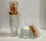 La crème transparente de luxe met la peau en bouteille CarePackaging/côtés cosmétiques en verre de la bouteille six