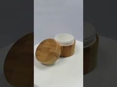 Pot crème en bambou cosmétique pour le couvercle à visser de capacité facultative de soins de la peau