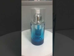 Bouchon en plastique de logo adapté aux besoins du client par bleu de gradient de bouteille en verre cosmétique de lotion