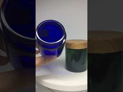 Glass Capsule Wide Mouth Bottle Jar Blue 50g 100g Round Shape