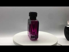 Forme de rectangle de bouteille de parfum en verre de luxe avec le chapeau carré