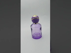 Bouteille de parfum de forme ronde violette de 100 ml avec bouchon rond