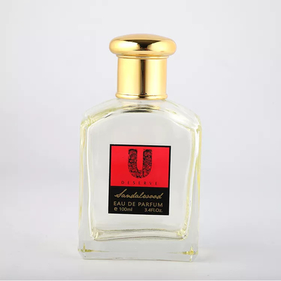 100 ml en verre vide de parfum mettent la lumière en bouteille transparente Grey Atomizer Sprayer Sealing