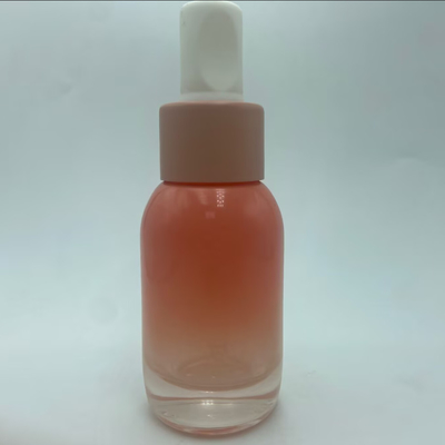 Bouteille en verre de lotion rose de 50 ml Logo personnalisé OEM Bouteille en verre Bouteille de lotion en gros