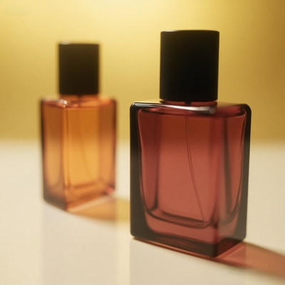 Flacon de parfum en verre de 25 ml, rectangle plat, OEM, étiquette privée, fabricant d'emballages cosmétiques
