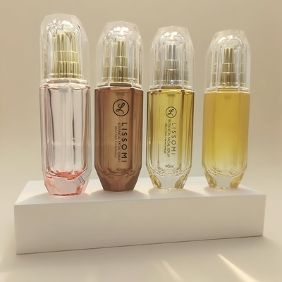 Bouteille en verre cosmétique Diamond Appearance hexaèdre de lotion de la presse 120ml de pompe