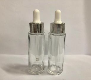 bouteilles cosmétiques en verre du compte-gouttes 30ml, bouteilles d'huile essentielle avec l'OEM de plastique de collier