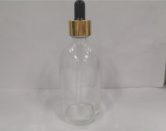 les bouteilles cosmétiques en verre du compte-gouttes 100ml avec de l'or Shinny la peinture et l'impression faites sur commande de collier