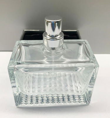 conception transparente de parfum du rectangle 50ml Surlyn à bouteilles de verre de bouteille vide de pulvérisateur
