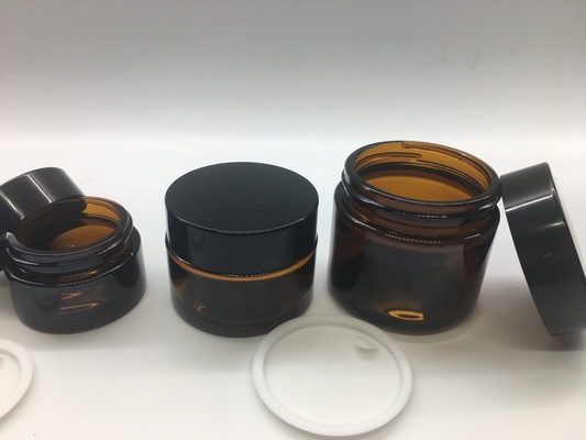 Brown Amber Glass Jar 5g - pot de 50g Brown pour la crème de yeux de crème de visage