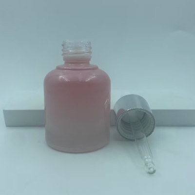 2025 Bouteille en verre rose recyclable pour gouttelette d'huile Bouteilles à collier d'argent Luxe en gros 30 ml