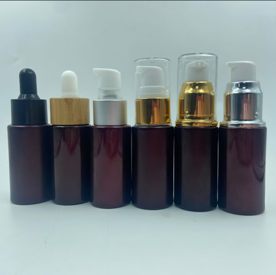 15 ml bouteille d'huile essentielle rouge foncé Bouteille gouttelette en verre Emballage cosmétique pour l'huile de sérum Logo et peinture personnalisés OEM