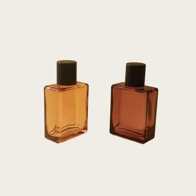 Flacon de parfum en verre de 25 ml, rectangle plat, OEM, étiquette privée, fabricant d'emballages cosmétiques