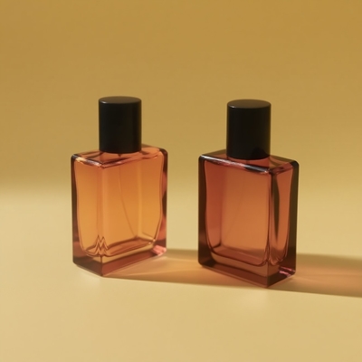 Flacon de parfum en verre de 25 ml, rectangle plat, OEM, étiquette privée, fabricant d'emballages cosmétiques