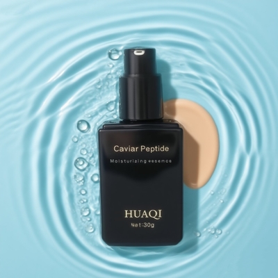 Vente en gros de 30 ml de maquillage carré Primer Serum pompe bouteille pour les cosmétiques avec capuchon d'impression de logo personnalisé