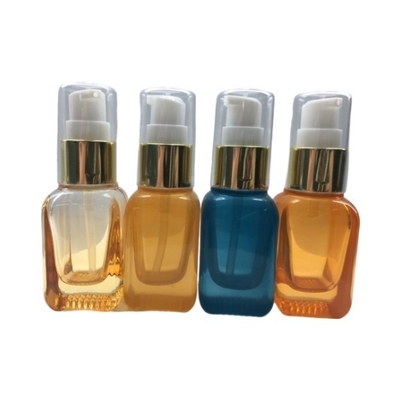 Bouteille en verre bleue orange de la pompe 20ml d'OIN MSDS de GV pour la lotion et le sérum