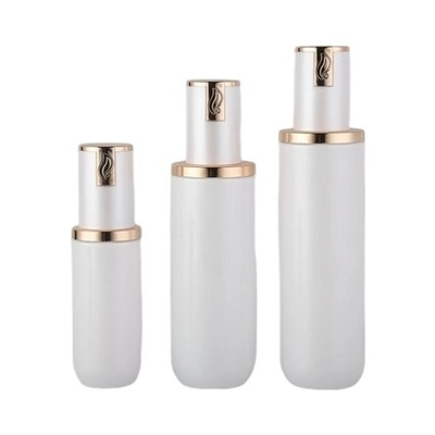 bouteille en verre de la lotion 30ml avec la perle bleue de couleur de gradient vert translucide de pompe blanche