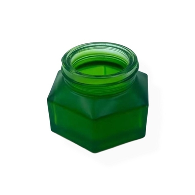 Bouteilles cosmétiques Emballage 50g Bouteille de crème émeraude avec finition en bois Bouteille de crème en plastique