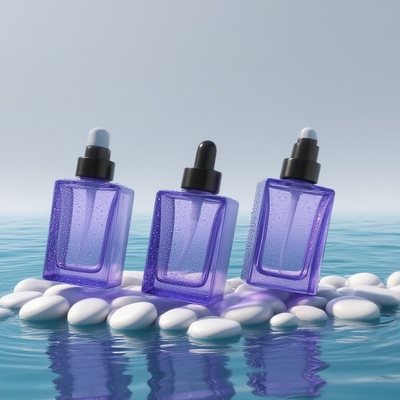 Bouteille de sérum pour les yeux en verre carré de 30 ml personnalisable avec gouttière pour sérum cosmétique - recyclable