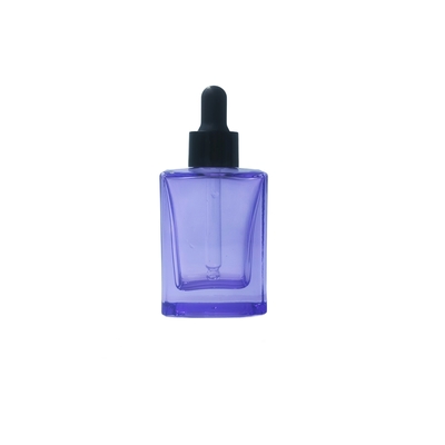 Bouteille de sérum pour les yeux en verre carré de 30 ml personnalisable avec gouttière pour sérum cosmétique - recyclable