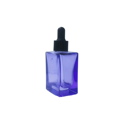 Bouteille de sérum pour les yeux en verre carré de 30 ml personnalisable avec gouttière pour sérum cosmétique - recyclable