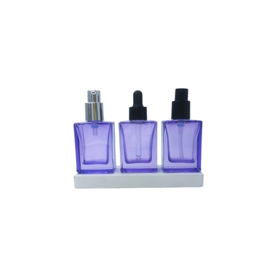 Bouteille de sérum pour les yeux en verre carré de 30 ml personnalisable avec gouttière pour sérum cosmétique - recyclable