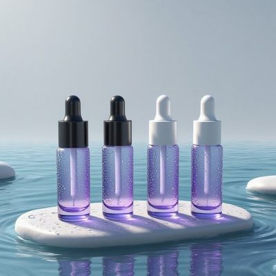 Flacon compte-gouttes rond pour crème contour des yeux de 10 ml respectueux de l'environnement - Flacon d'huile d'essence échantillon pour le soin des yeux avec logo personnalisé