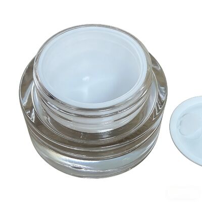 High Grade Double Wall Glass Cream Jar with Inner Pot 15g 30g 50g Luxury Skincare Cosmetic Packaging Container