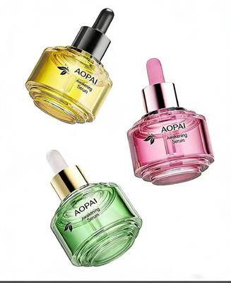 Flacon compte-gouttes en verre bicolore de luxe de 30ml, nouveau Design élégant pour les soins de la peau, bouteille d'huile d'essence