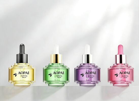 Flacon compte-gouttes en verre bicolore de luxe de 30ml, nouveau Design élégant pour les soins de la peau, bouteille d'huile d'essence