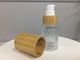 Bouteille de empaquetage cosmétique en bambou de pompe de lotion en verre de cylindre de GV MSDS