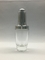 Compte-gouttes argenté en verre clair de luxe de la bouteille 30ml de compte-gouttes pour l'huile essentielle de sérum